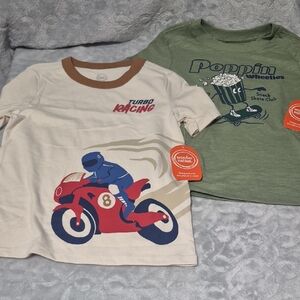 Wonder Nation 2 Kids' Turbo Racing and Poppin' Wheels Graphic Tees